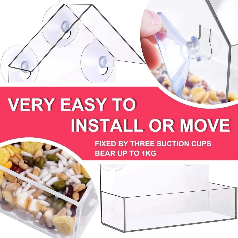 Crystal Clear WindowMount Bird Feeder 3