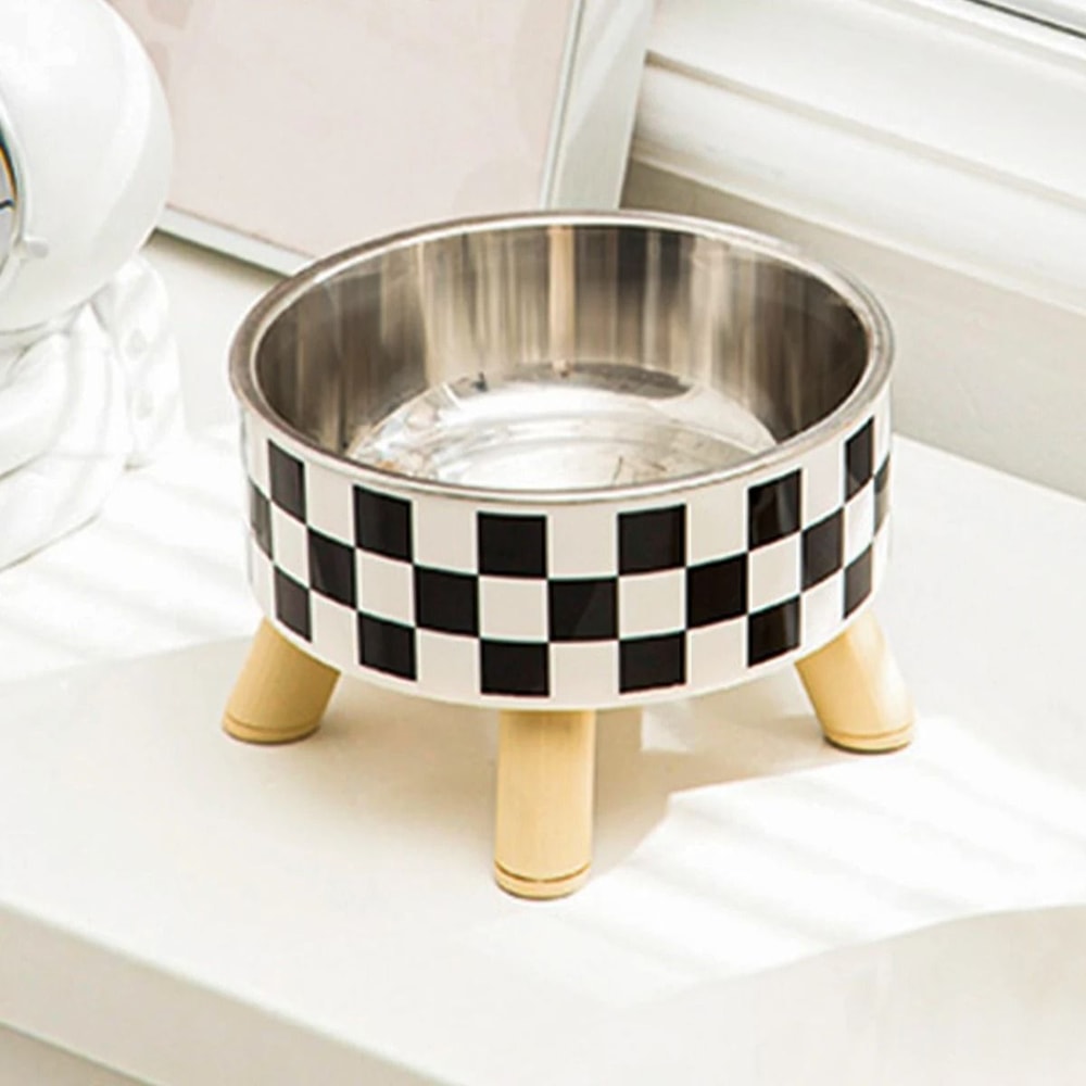 Modern Elevated Stainless Steel PolkaDot Bowl 5