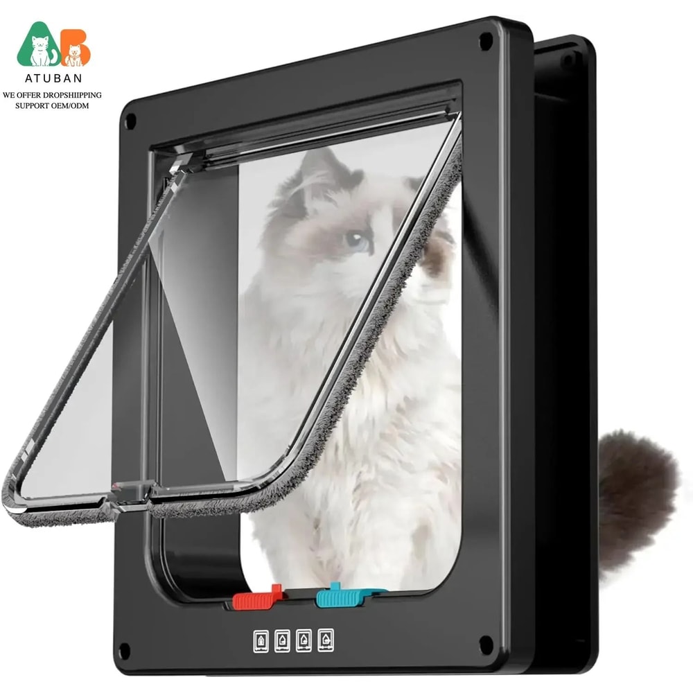 ATUBAN HighReliability 4Way Locking Large Cat Door 7