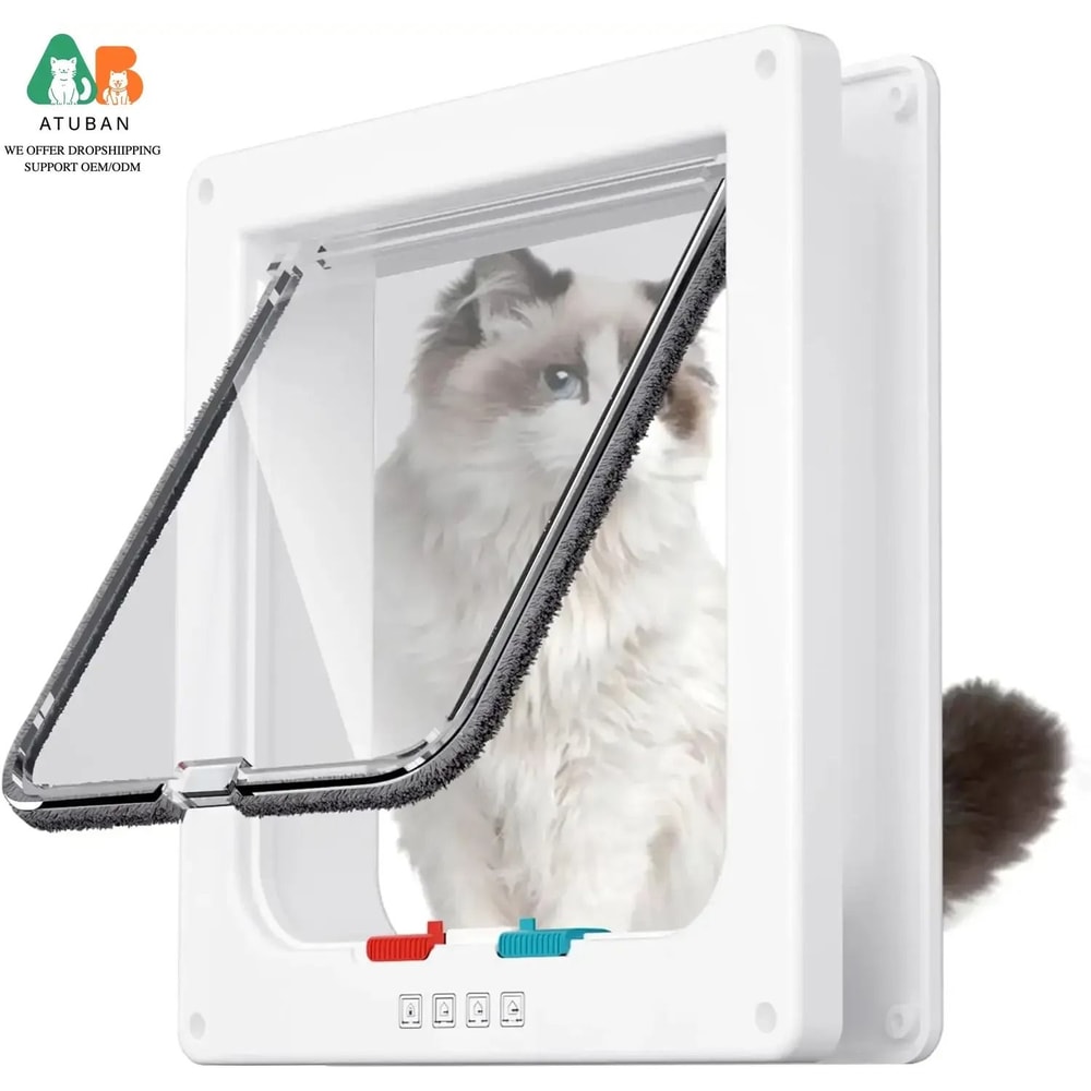 ATUBAN HighReliability 4Way Locking Large Cat Door 8