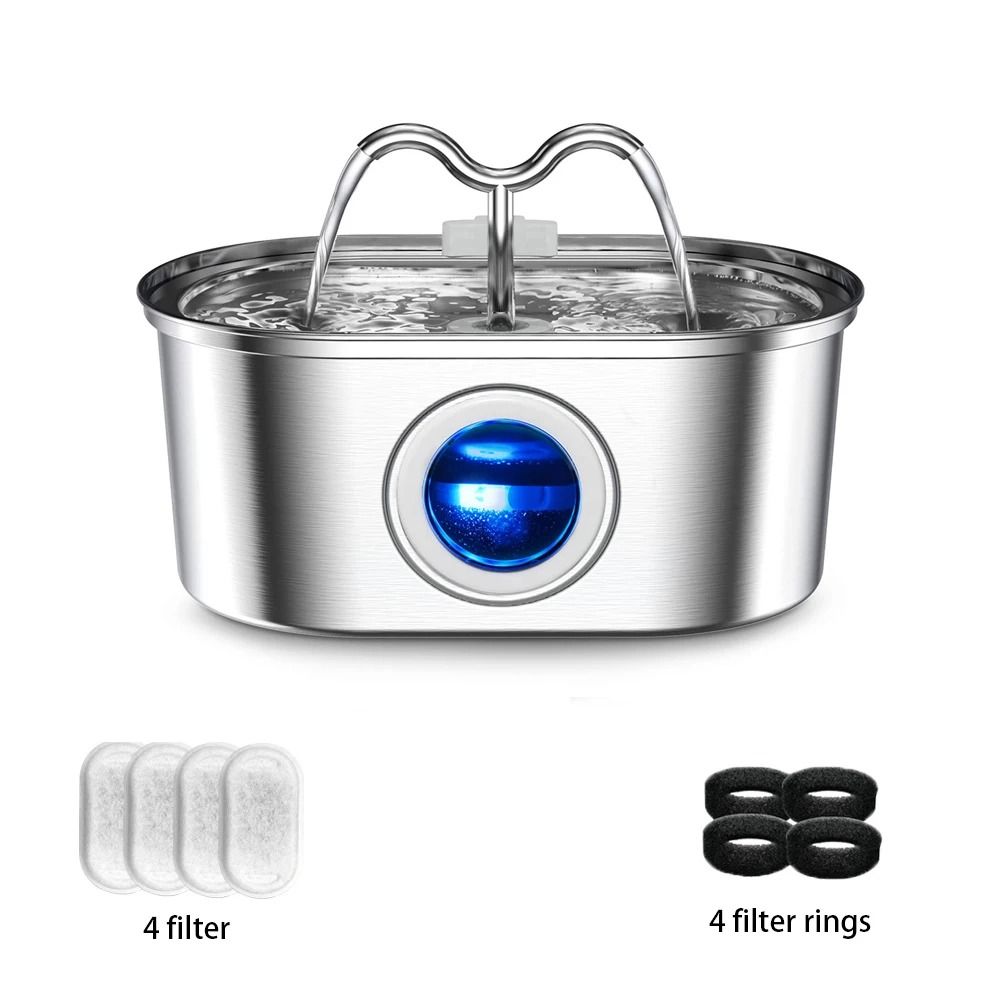 LuminaFlow 32L Stainless Steel Pet Fountain 7