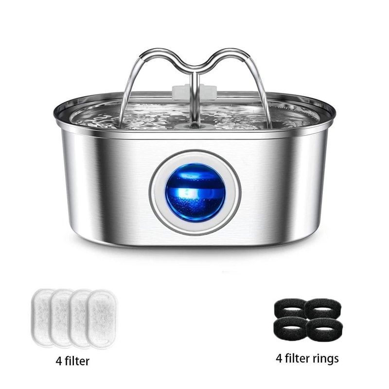 LuminaFlow 32L Stainless Steel Pet Fountain 7