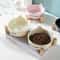 Ceramic Double Bowl Set With Wood Stand 2