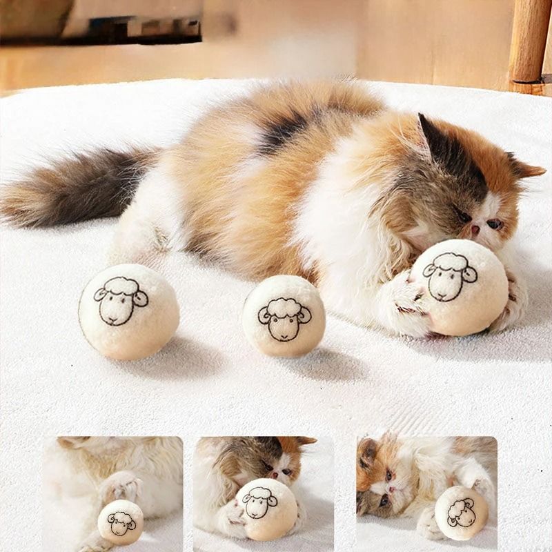 Quiet Play Wool Felt Cat Balls 2