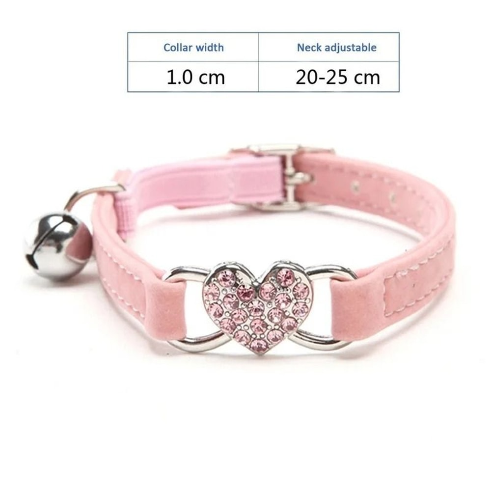 Heart Rhinestone Breakaway Cat Collar 11