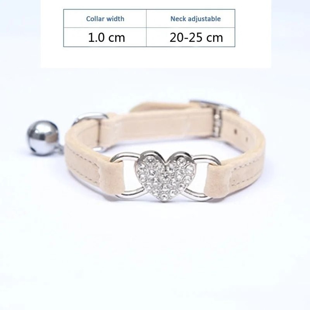Heart Rhinestone Breakaway Cat Collar 12