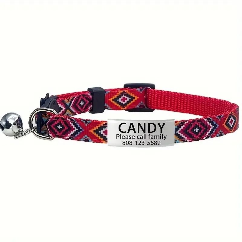 Bohemian Personalized Breakaway Cat Collar 10