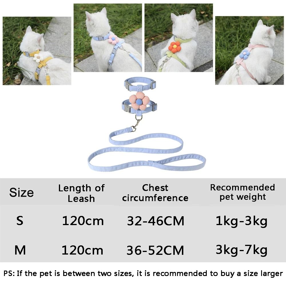 Pastel Flower Harness Leash Set 3