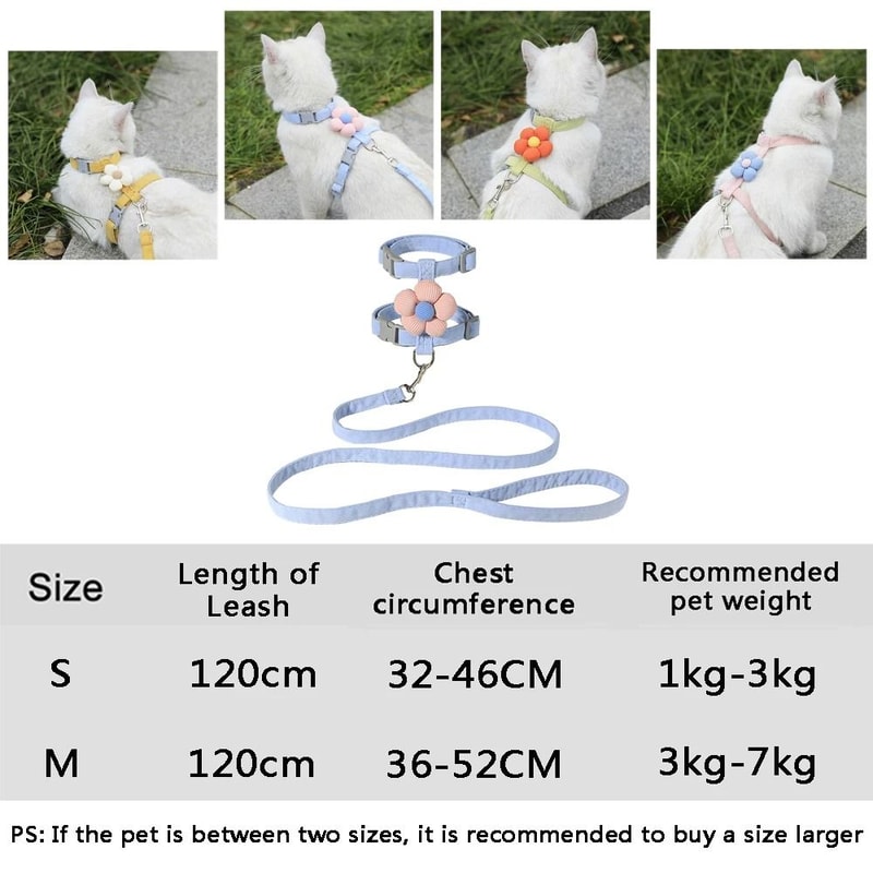 Pastel Flower Harness Leash Set 3