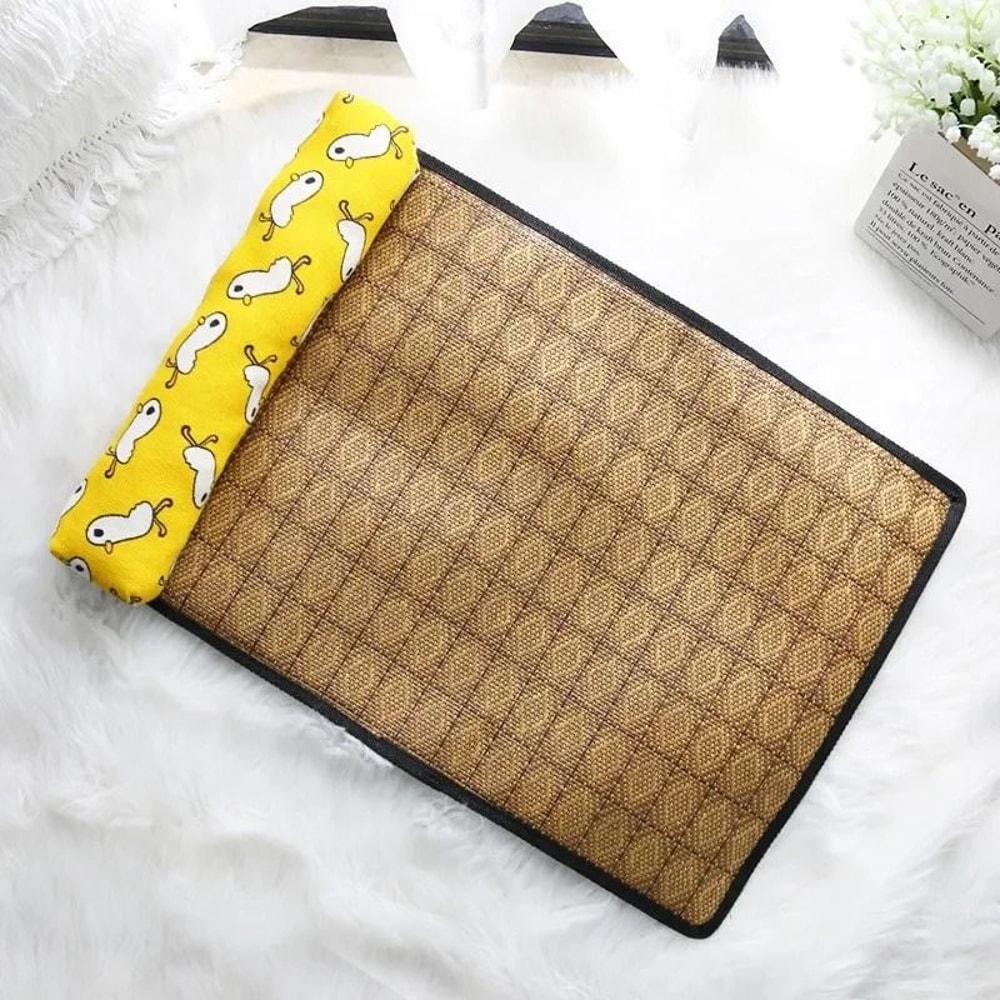 Natural Rattan SelfCooling Summer Pet Mat 12