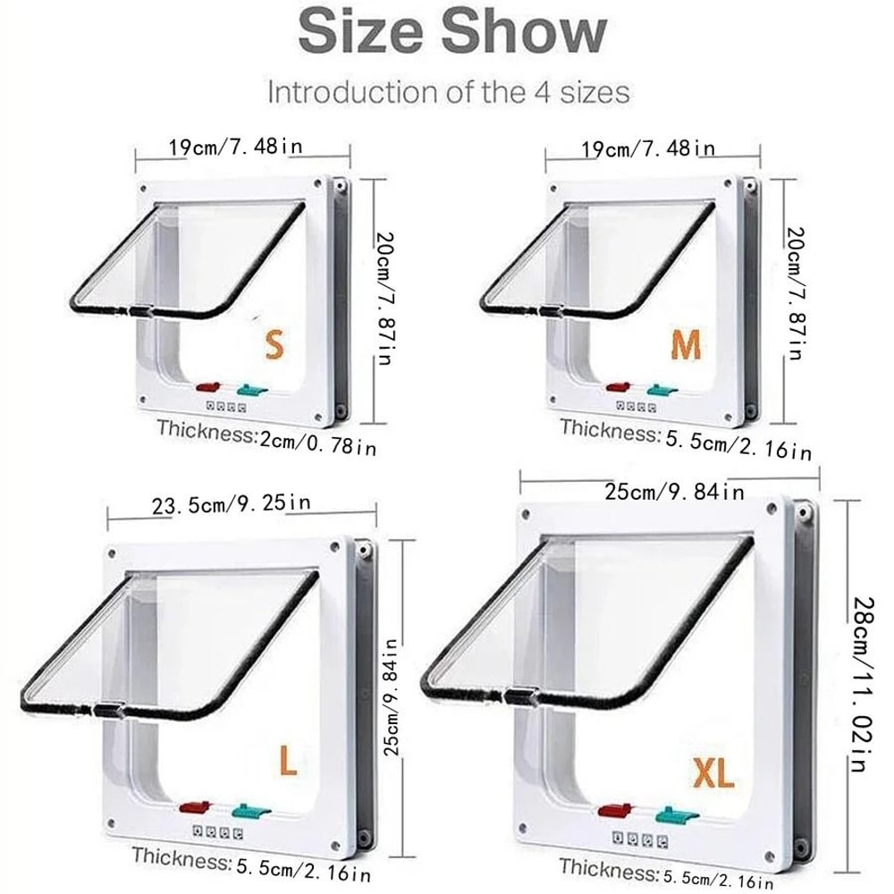SafeGuard 4Way Locking Weatherproof Cat Door 2