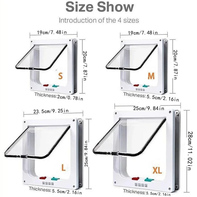SafeGuard 4Way Locking Weatherproof Cat Door 2