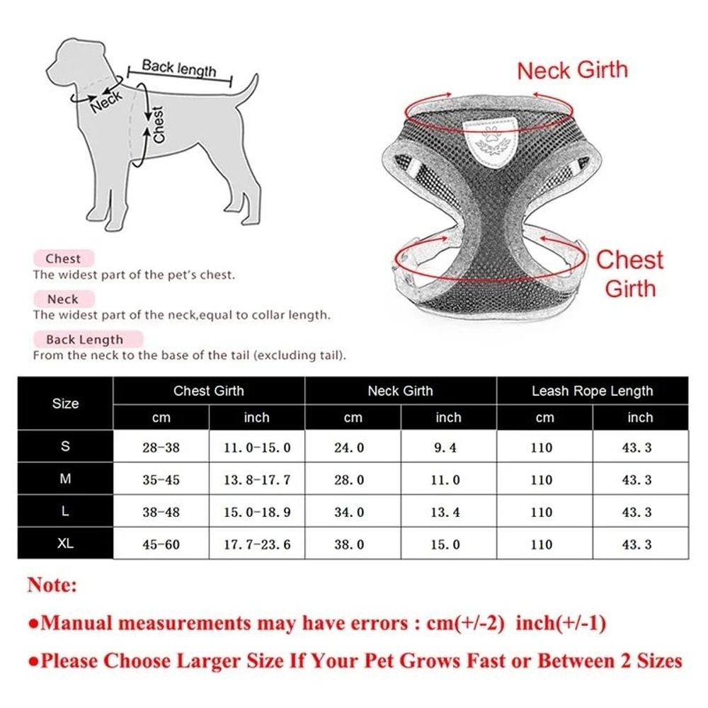 SafeStride EscapeProof Soft Mesh Harness Leash Set 5