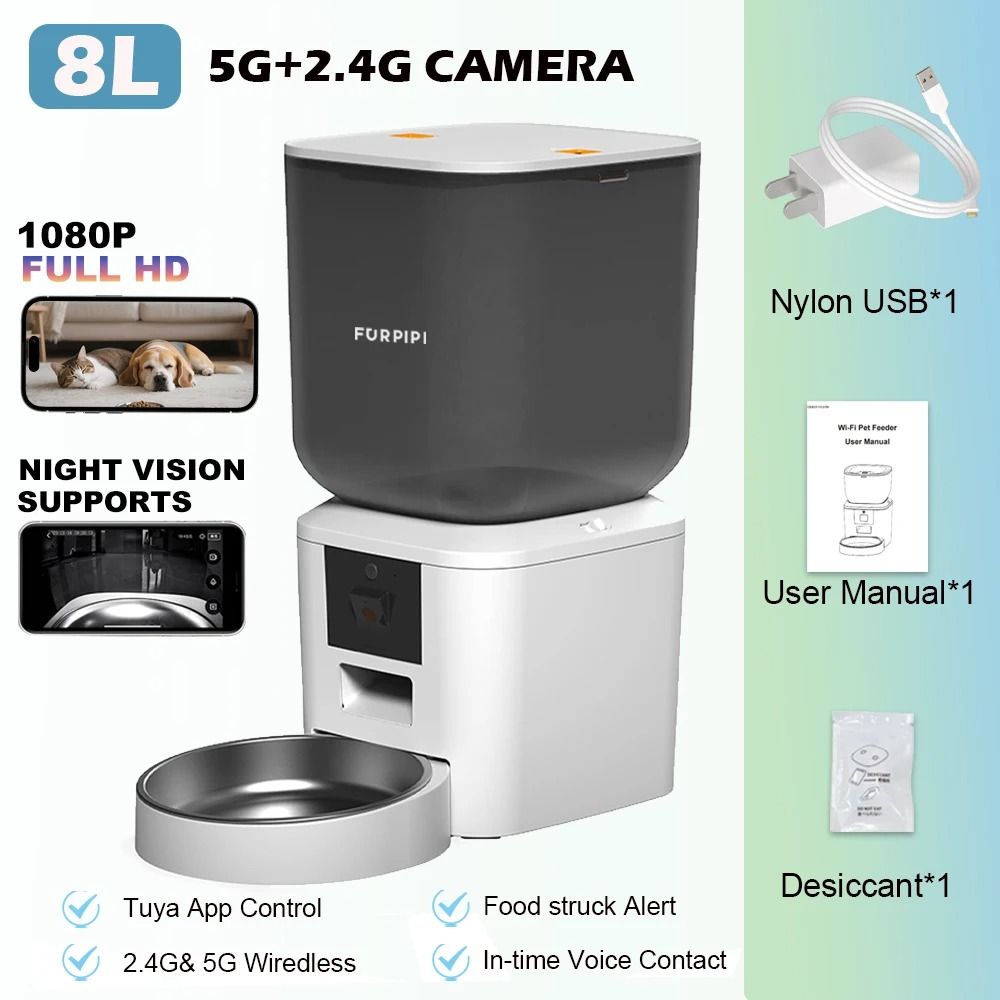 Furpipi 8L Smart Vision HD Automatic Pet Feeder 9