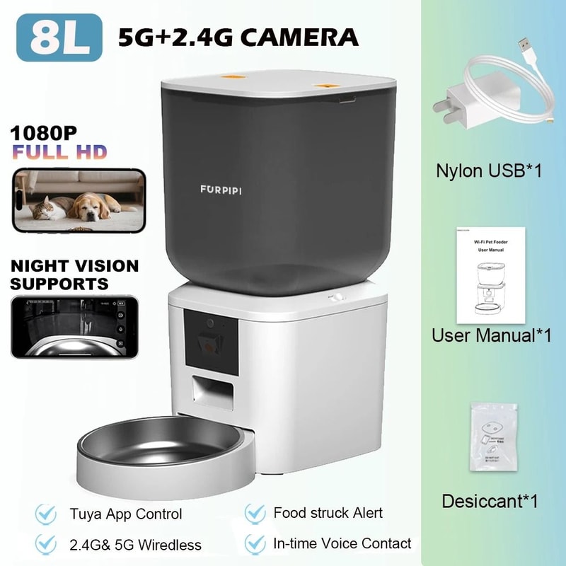 Furpipi 8L Smart Vision HD Automatic Pet Feeder 9