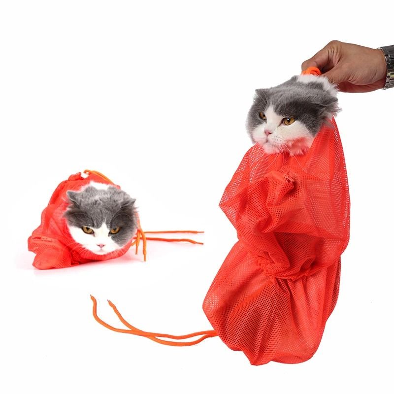 AntiScratch Mesh Cat Grooming Bathing Bag 1