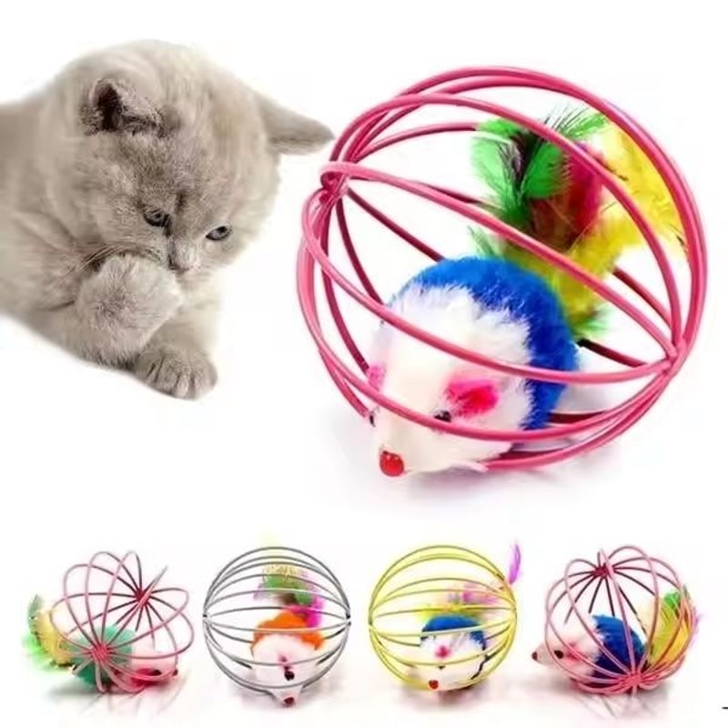 Interactive Caged Mouse Ball Toy 0