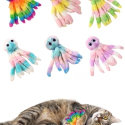 interactive rainbow octopus plush pet toy