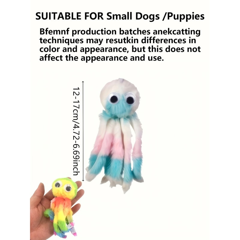 Interactive Rainbow Octopus Plush Pet Toy 1