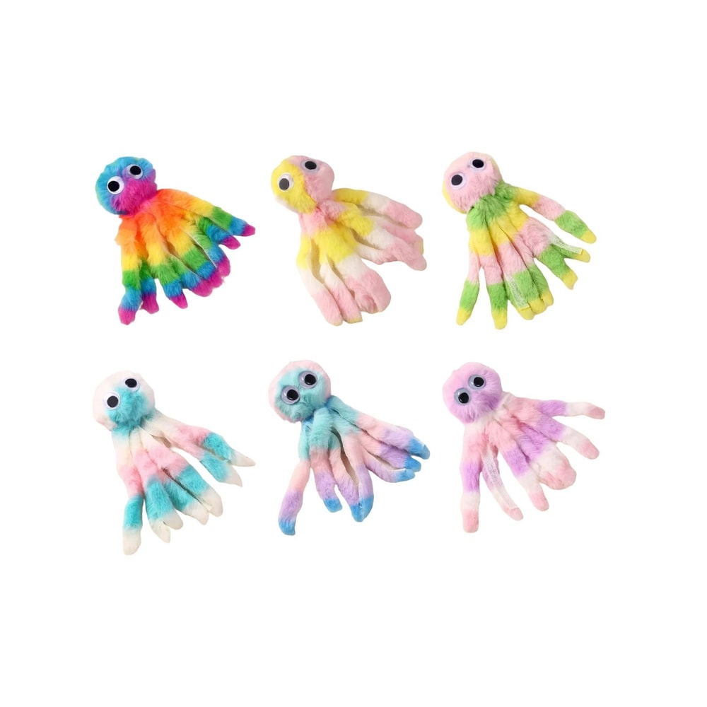 Interactive Rainbow Octopus Plush Pet Toy 4