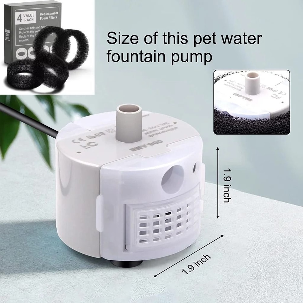 Replacement Water Pump Motor For Stainless Steel Pet Fountains 4