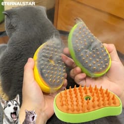 3-in-1 electric pet steamy grooming brush
