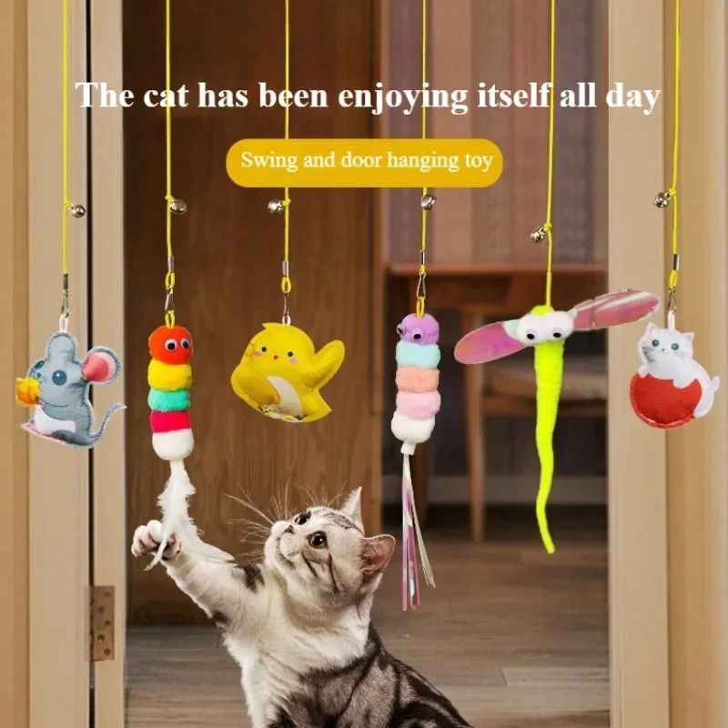 HandsFree SelfPlay Hanging Door Cat Teaser Toy 0