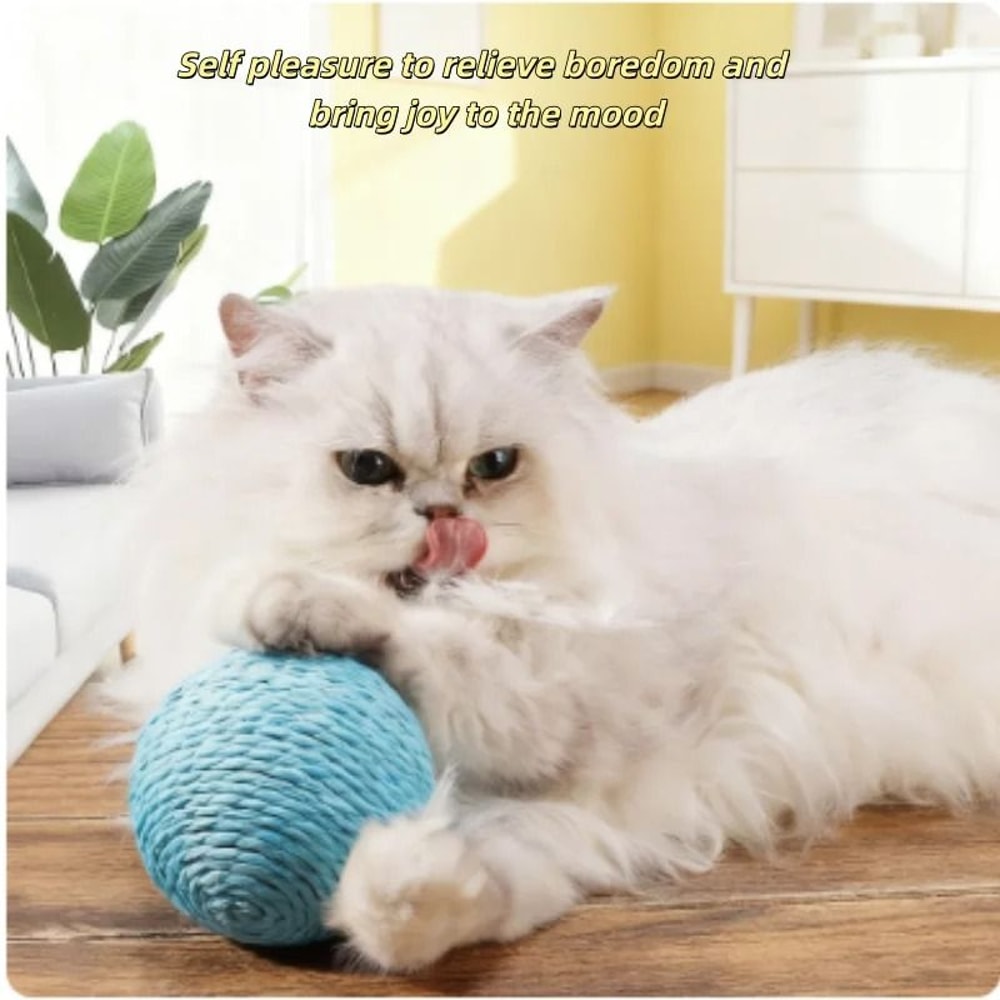Super Interactive Sisal Cat Scratching Ball Toy With Sound 1