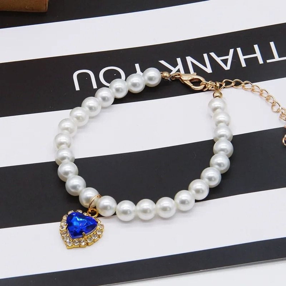 Exquisite Simulated Pearl Adjustable Cat Collar Necklace 7