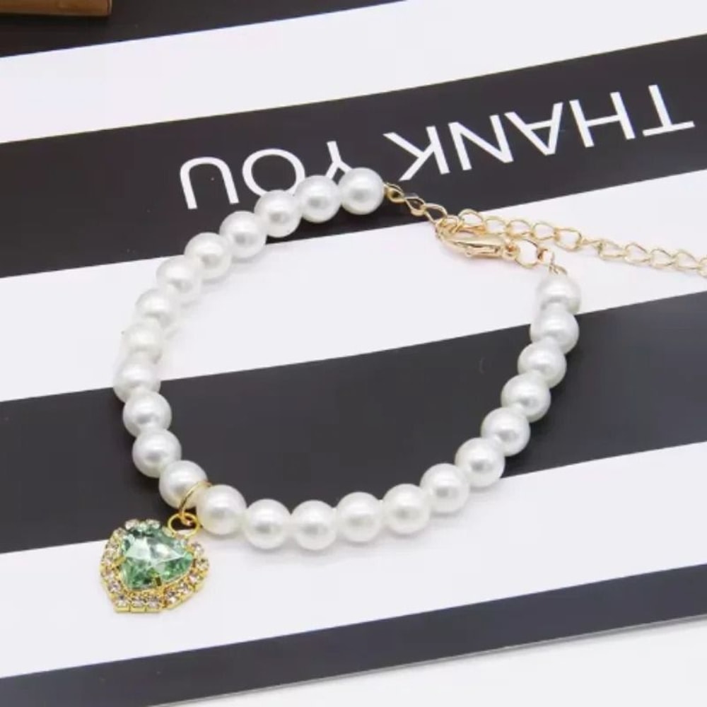 Exquisite Simulated Pearl Adjustable Cat Collar Necklace 8