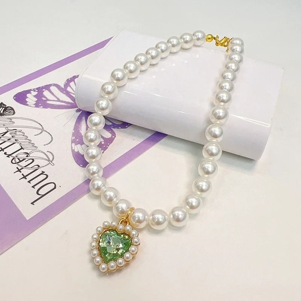 Exquisite Simulated Pearl Adjustable Cat Collar Necklace 14