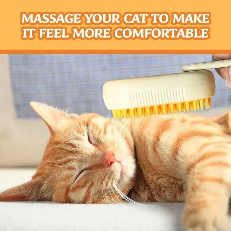3in1 Electric Steaming Spray Pet Grooming Massage Brush 2
