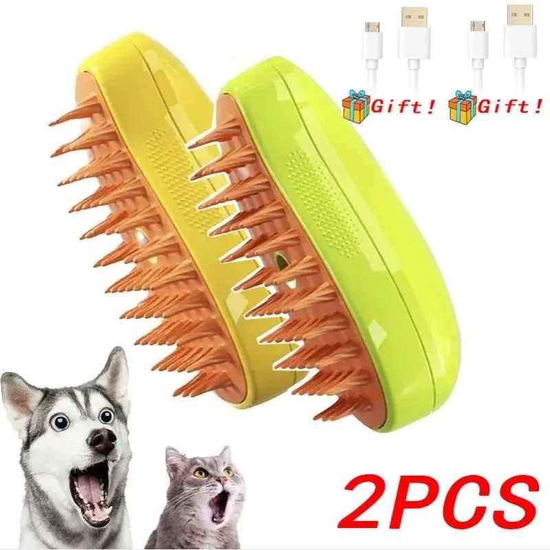 3in1 Electric Steaming Spray Pet Grooming Massage Brush 14