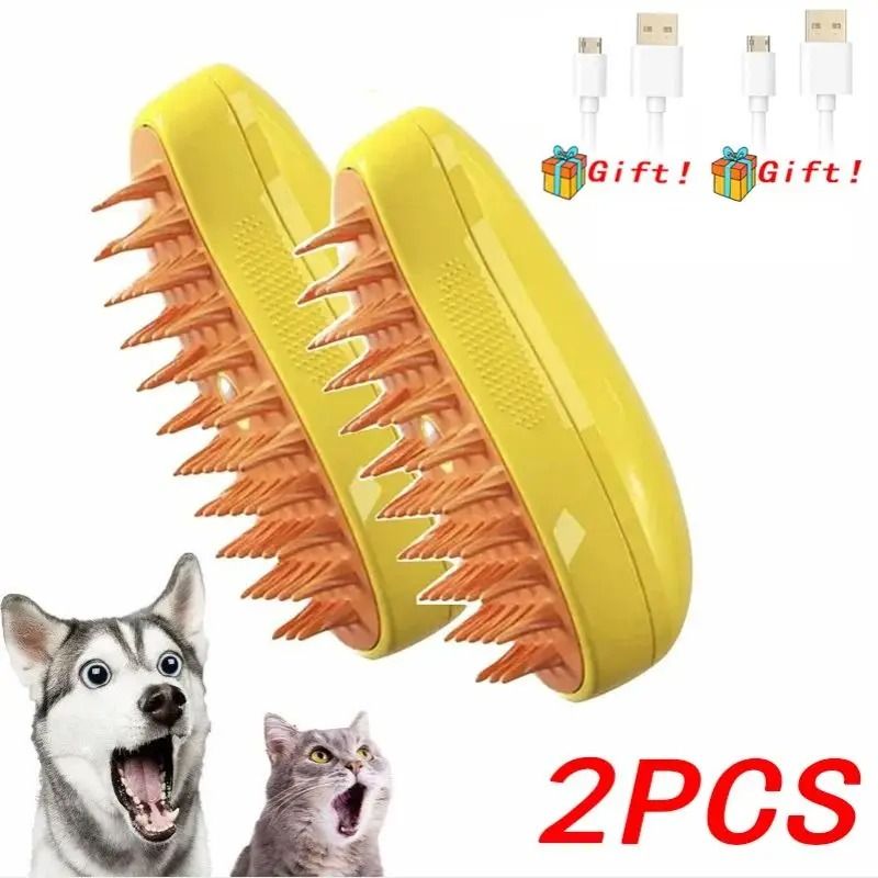 3in1 Electric Steaming Spray Pet Grooming Massage Brush 15