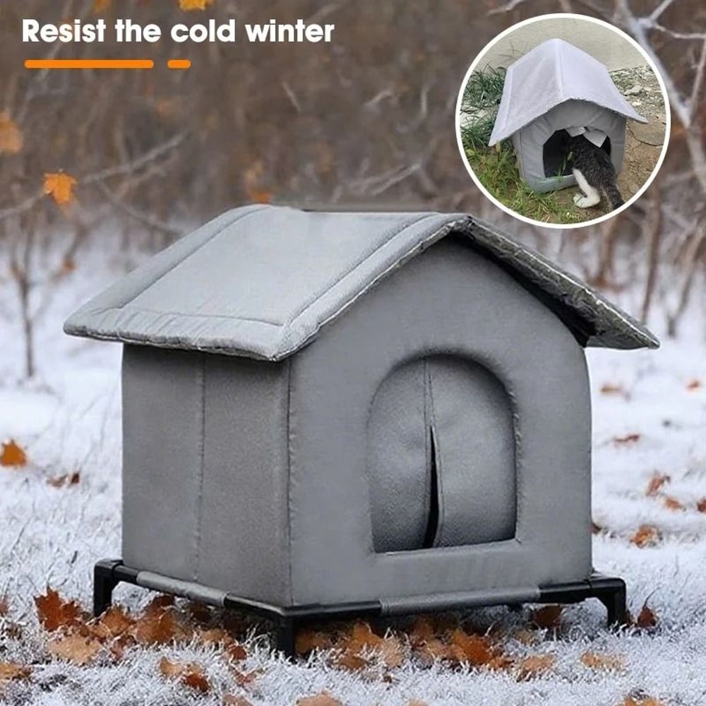 Waterproof Insulated Outdoor Cat Shelter Stray Pet House 0