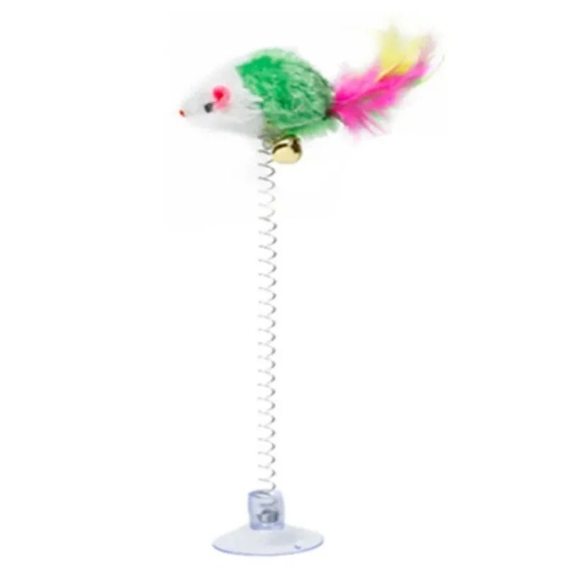 Suction Cup SpringLoaded Interactive Cat Toy Random Color 3