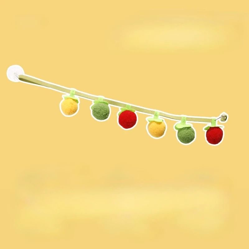 Hanging Felt Fruit String Interactive Cat Teaser Toy With Bell 3
