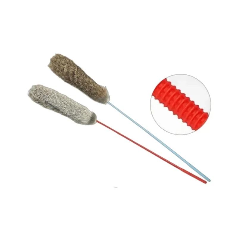 Faux Rabbit Fur Fluffy Tail Interactive Teaser Wand 5