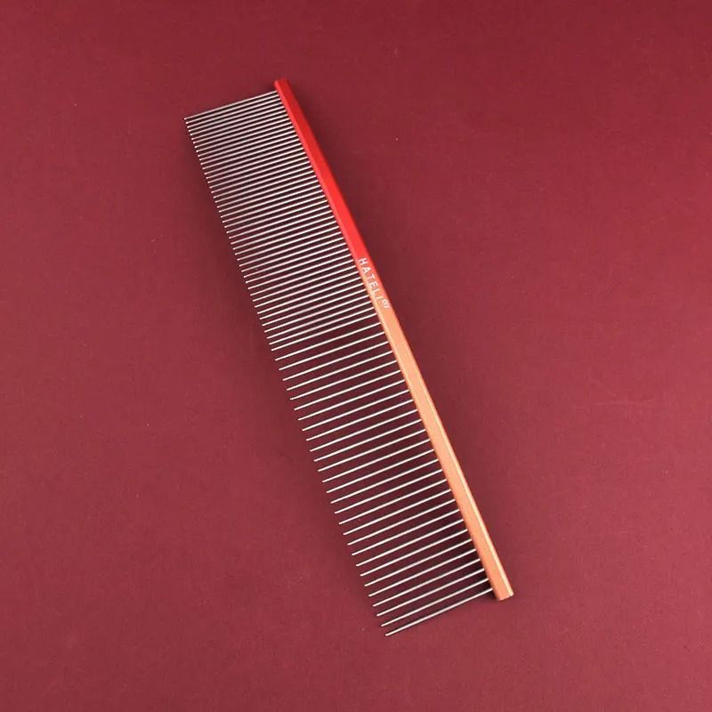 Rainbow Curved Stainless Steel Pet Grooming Comb 19cm 9