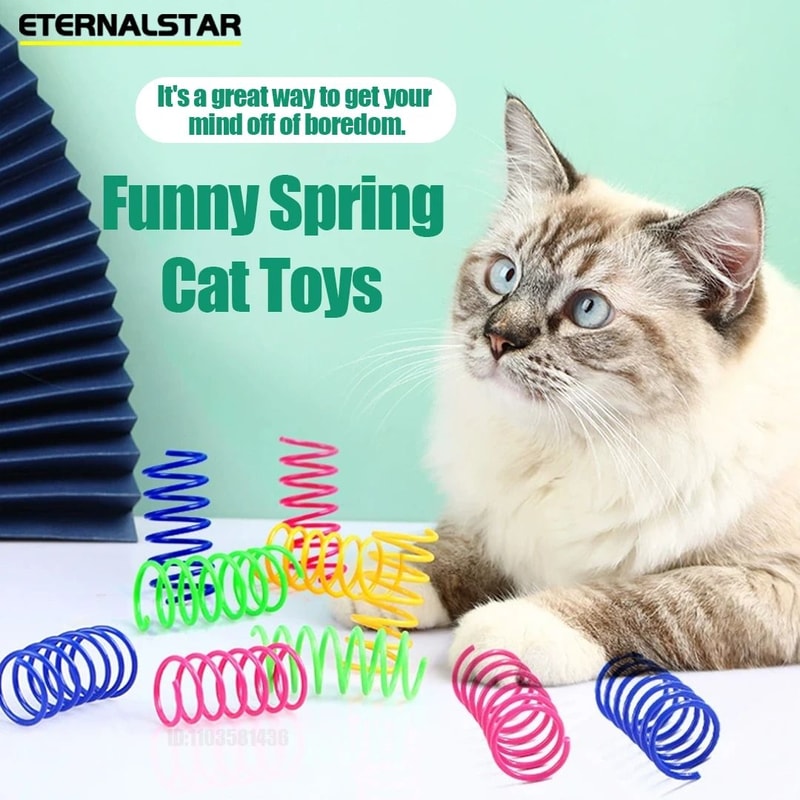 Durable Colorful Spiral Coil Cat Spring Toys 2