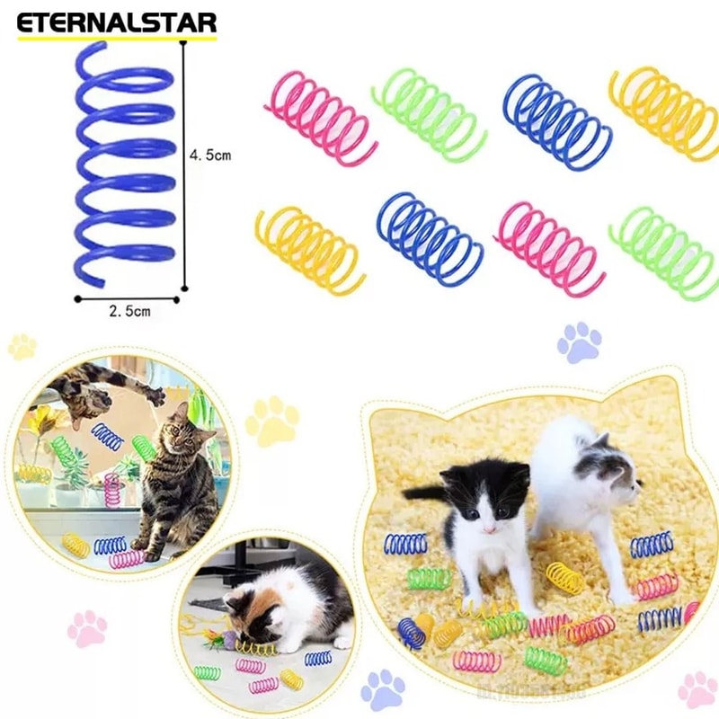 Durable Colorful Spiral Coil Cat Spring Toys 5