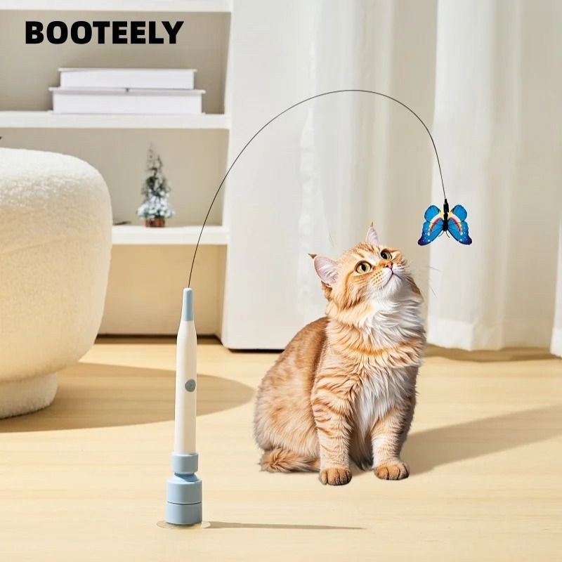 Electric Suction Cup Flying Butterfly Cat Toy 0