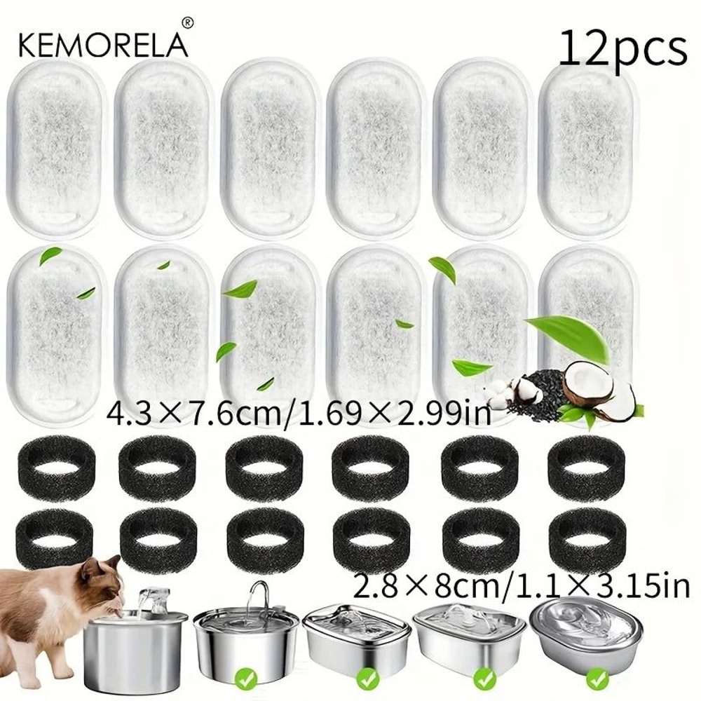 Activated Carbon Sponge Replacement Water Fountain Filters 7