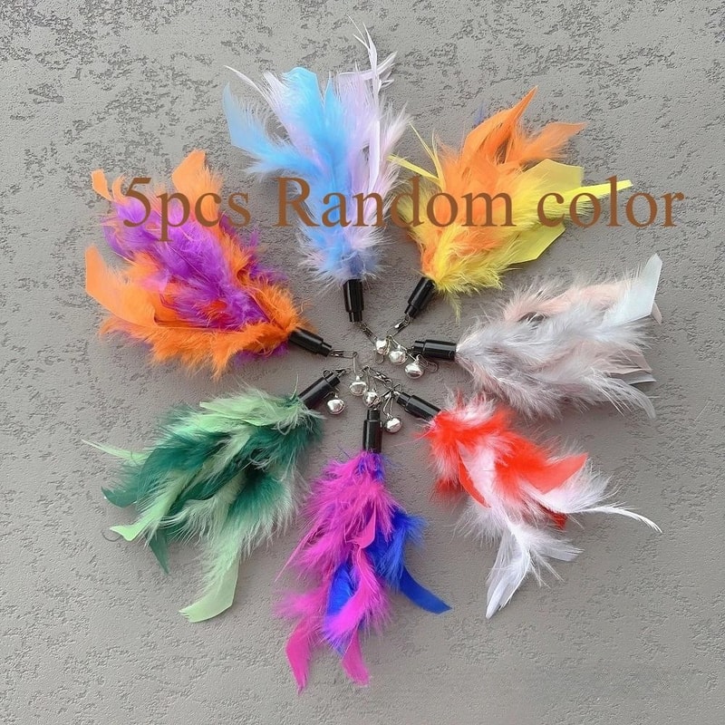 DIY Feather Cat Teaser Wand Replacement Refills 8