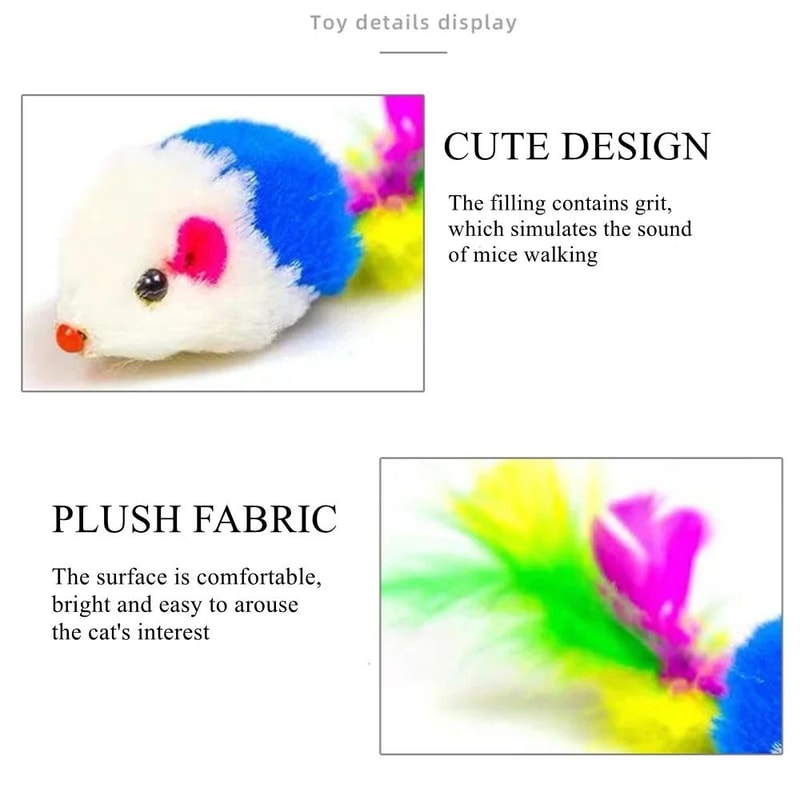 Interactive Rattle Mouse Toy Set For Indoor Cats 2
