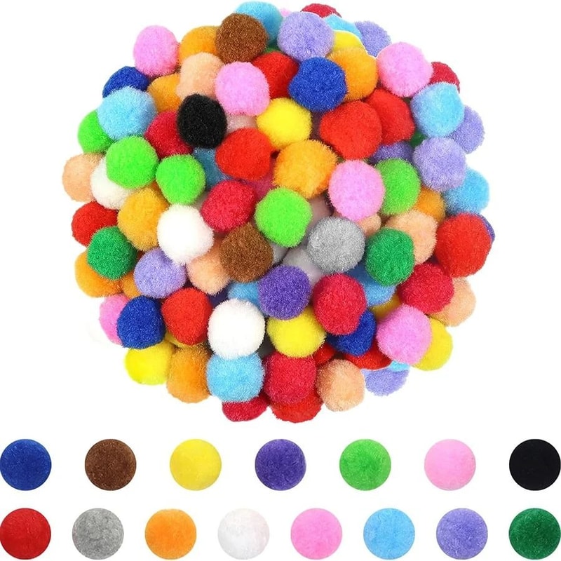 Colorful Plush Cat Teaser Toy Balls Set 3