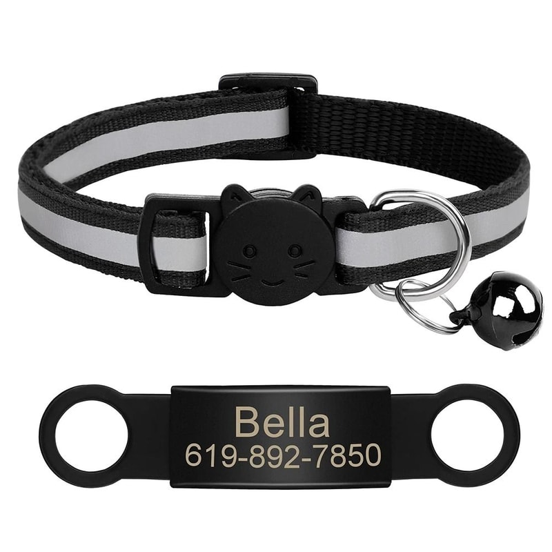 Customized Reflective Pet ID Collar With Nameplate 11