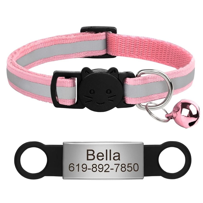 Customized Reflective Pet ID Collar With Nameplate 23