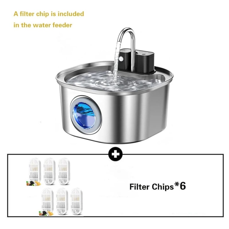 Wireless Sensor Stainless Steel Pet Water Fountain 9