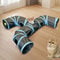 Extended Black ThreeWay Cat Tunnel Toy 0